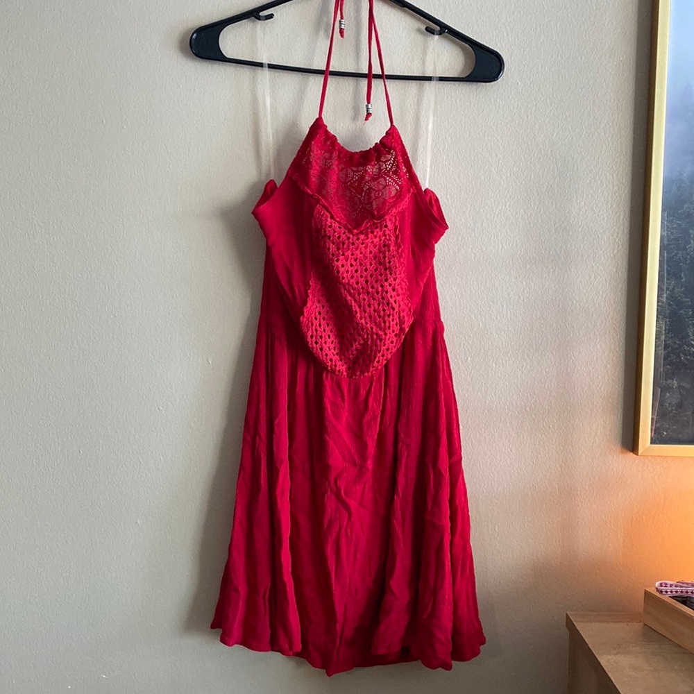 Open back knee length dress